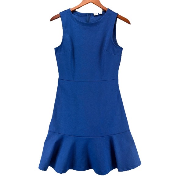 GAP Pants - Gap Royal Blue Fit and Flare Ponte Flutter Hem Dress Size 2 Stretch Classic Chic